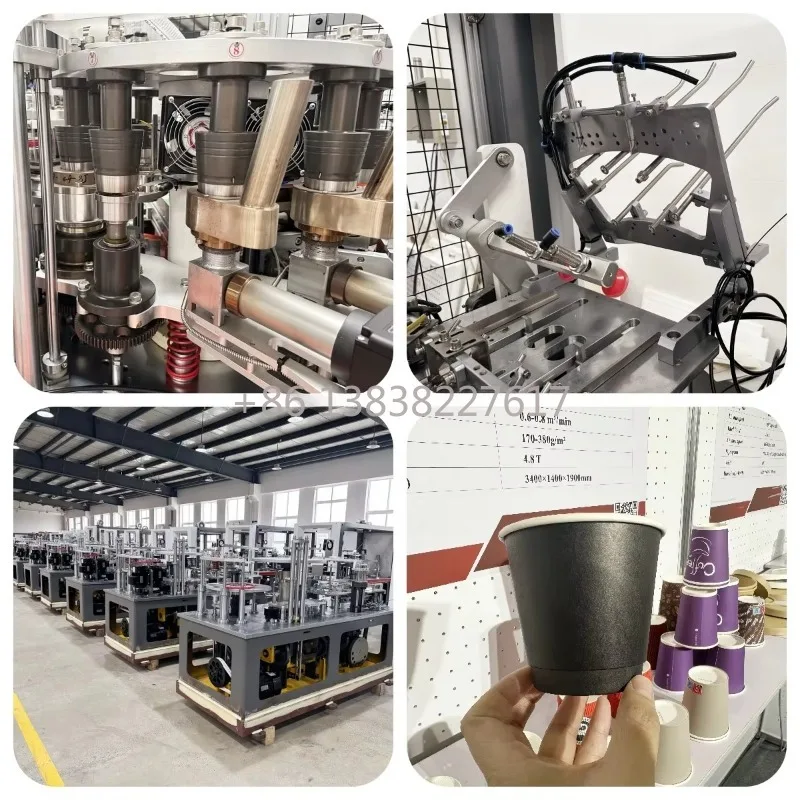 Disposable Tea & Coffee Cup Paper Cup Making Machine with Strong Power, Factory Price & Separate Control for Four Parts Running