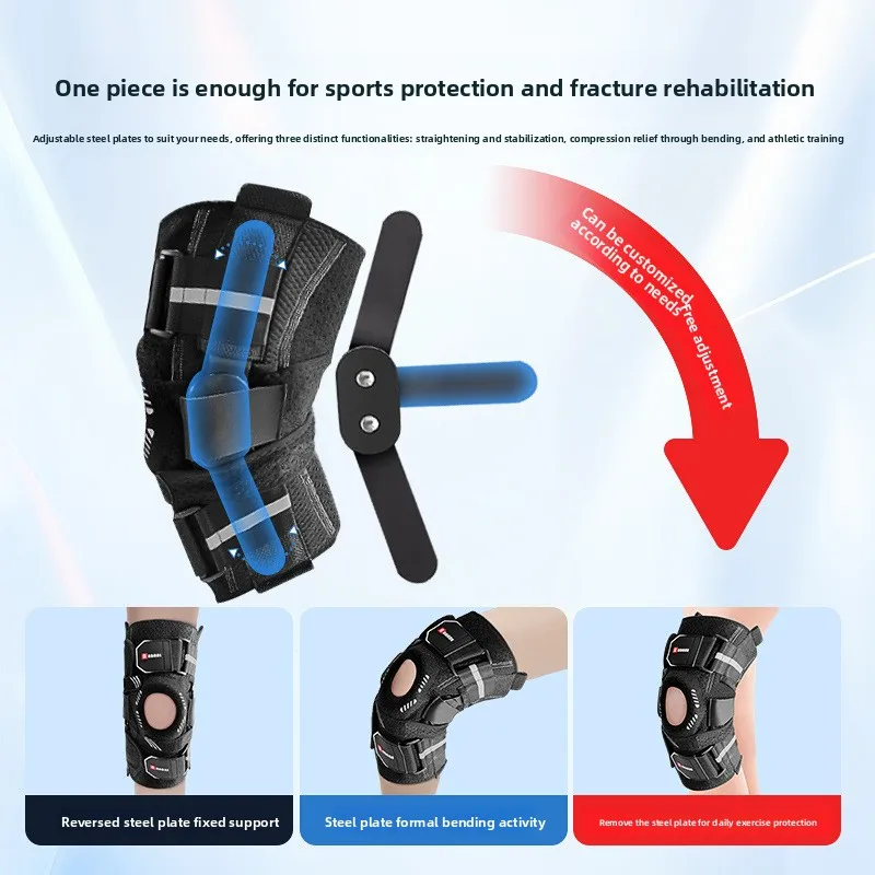 Picture 4: High Support Medical Knee Brace for Meniscus Ligament Patella Injury Joint Knee Effusion Repair Recovery Knee Elbow Support Pad