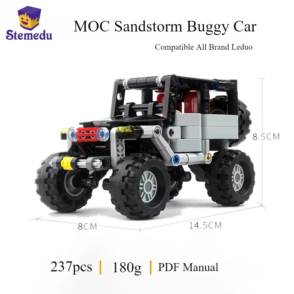 MOC Mini Sandstorm Buggy Car Building Blocks Jeep Car Climbing Off-road Wheels Assemble Puzzle Toys Kids Gift Creative Ornaments