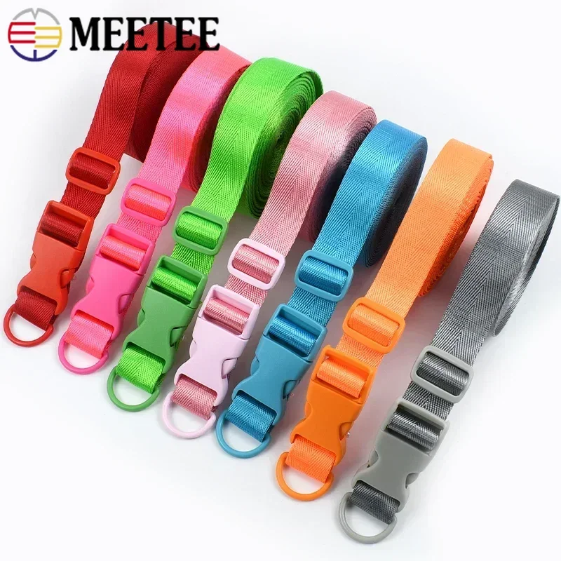 2-10Sets 20/25mm Colorful Bag Strap Side Clamp Fastener Release Buckle Nylon Webbing Connecting Ring Slider Adjust Belt Buckles