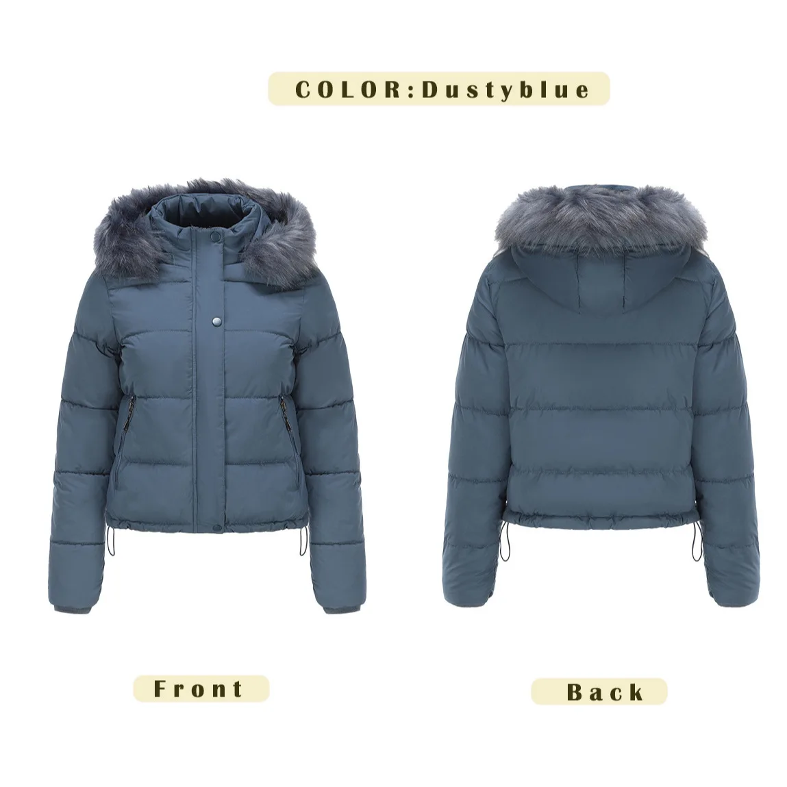 YJKDYK 2024 Winter Women\'s Jacket Thicken Warm Short Cotton Jacket With Detachable Cap Fleece Pure Color Women\'s Padded Jacket