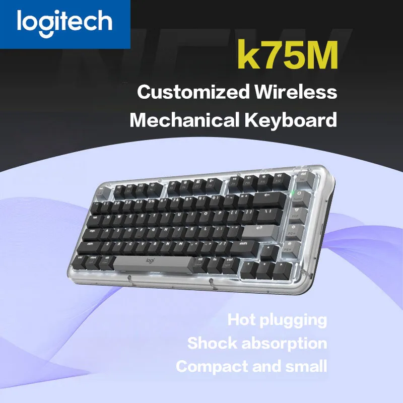 

Настраиваемая беспроводная механическая клавиатура Logitech K75M Amber Series AI с мраморными переключателями с возможностью горячей замены