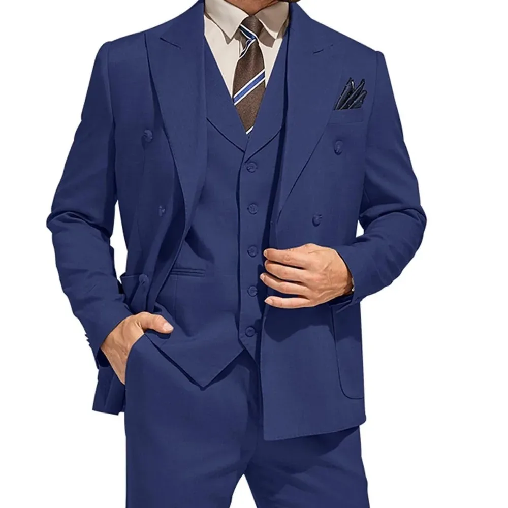 2025 Fashion Men's Suits Elegant Wedding High Quality Slim Fit t 3 Pieces Blazer+Vest+Pants Sets For Party Customized