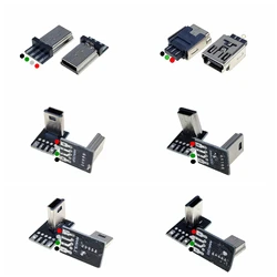 USB 2.0 plug up, down, left, right DIY custom L-shaped elbow 90 degrees Android Micro Type-C Mini USB data power supply