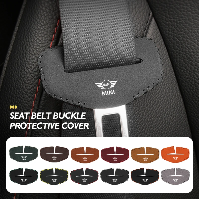 Car Seat Belt Base Buckle Protector Cover Accessories For MINI Cooper JCW WORKS R55 R56 F55 F56 R57 R58 R59 R60 R50