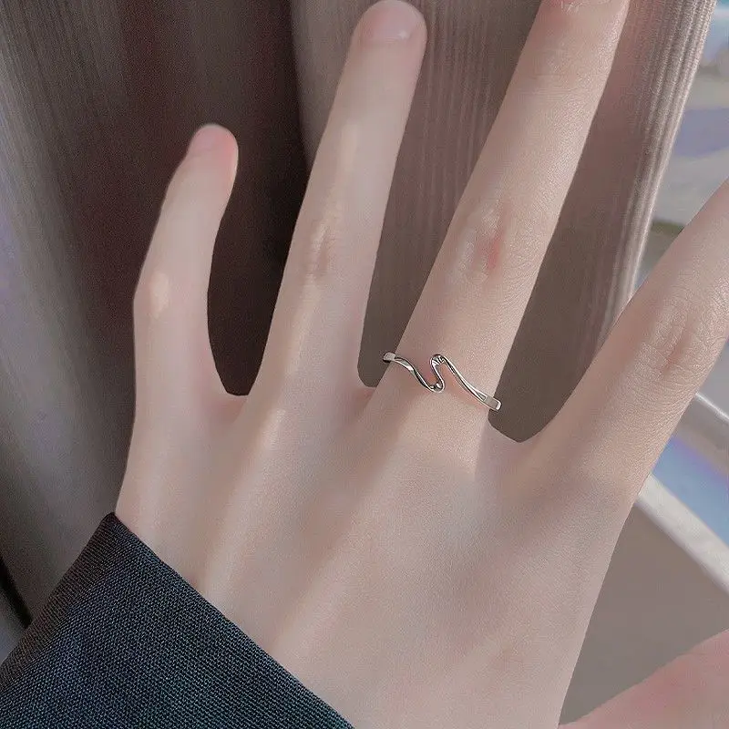 1pc Womens Minimal Flying Together Open Ring K-Plated YearRound Chic Daily Party Wear Gift for Lovers Family & Friends Birthdays