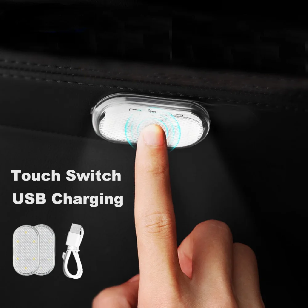 

Car Interior Light 1pcs Auto Roof Ceiling Reading Lamp LED Car Styling Touch Night Light Mini USB Charging Car Light