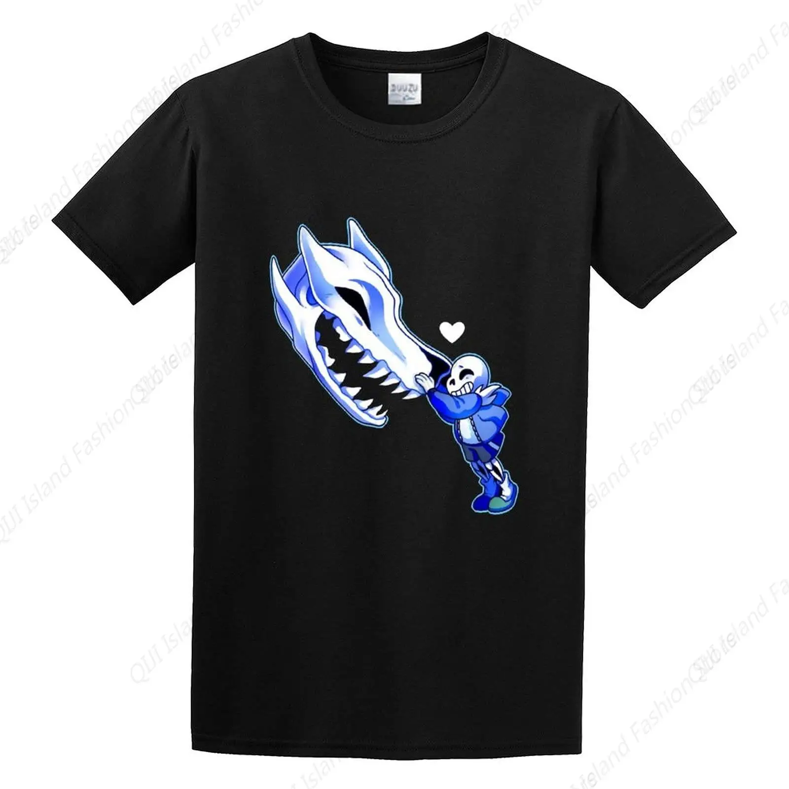 

Fantasy Sans Undertale Determination Heart Men Cotton Shirt Black