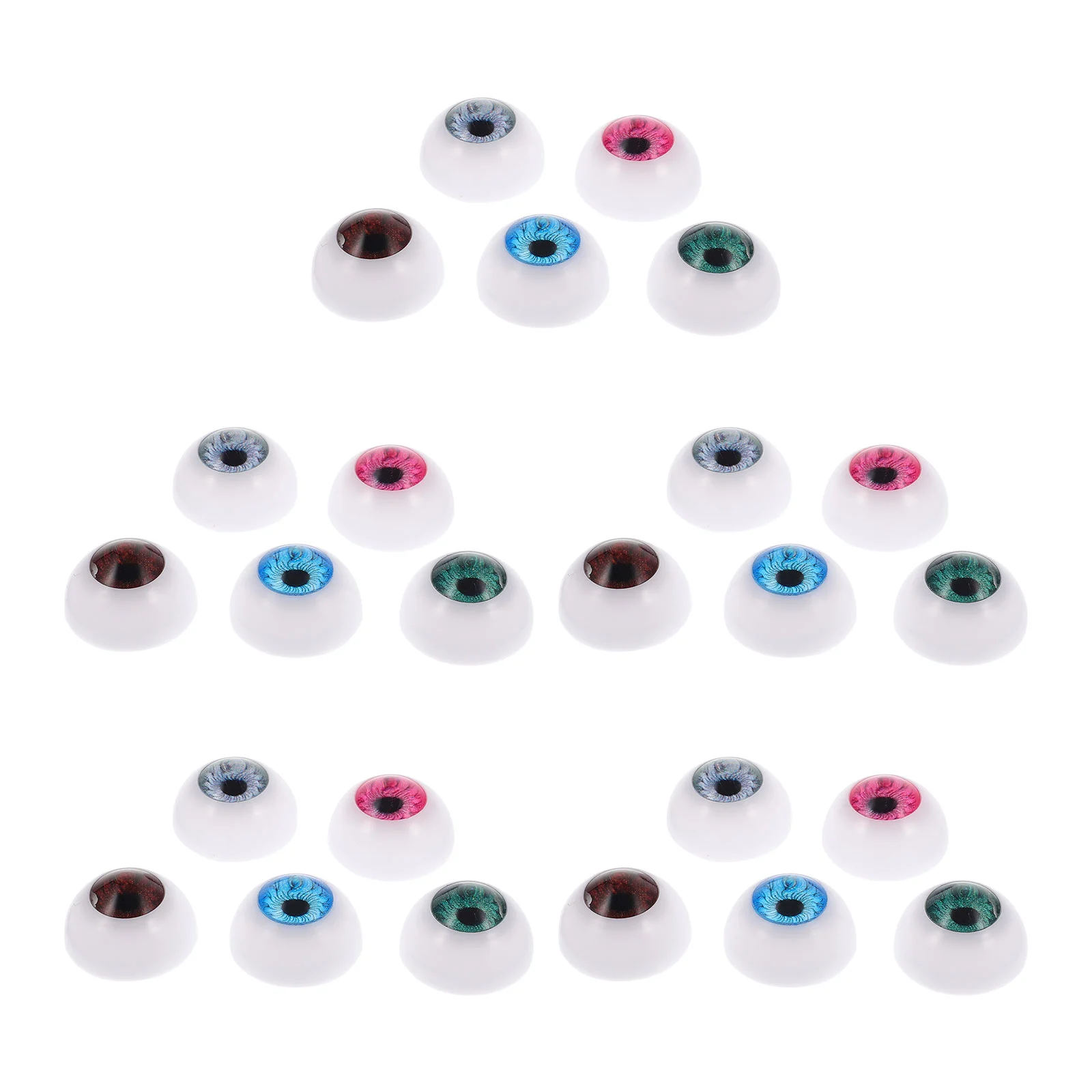 50 Pcs Artificial Eyes Realistic Eyeball Decorative Dolls Halloween Eyeballs Acrylic for DIY Craft Three-dimensional