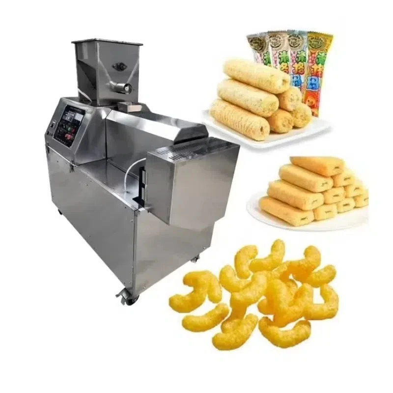 Stainless extruder cheese ball extruded puffed corn rice cereal snacks food extruder making machines