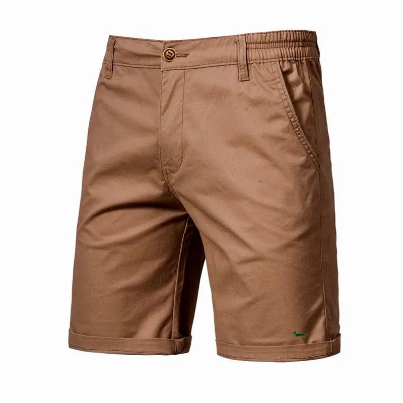 Bermudas de verano para hombre, pantalones cortos informales de algodón sólido, bordado Harmont, cintura media, Blaine