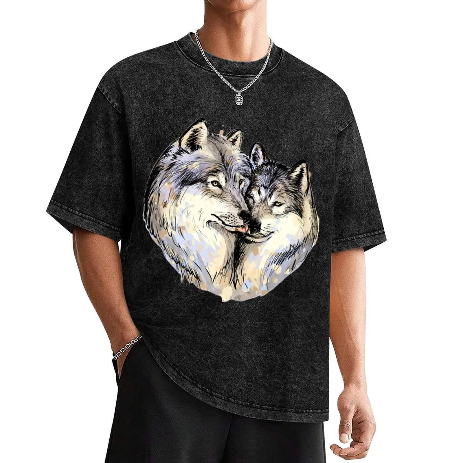 

wolf T-Shirt blue lock Funny t-shirt t shirts for men graphic