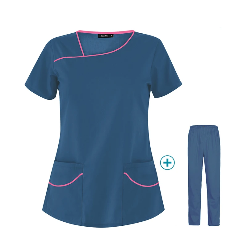 Uniforme de soins infirmiers médicaux à manches courtes S-2XL Costume de médecin Salon Clinique Travail Services de santé Costumes Blouse