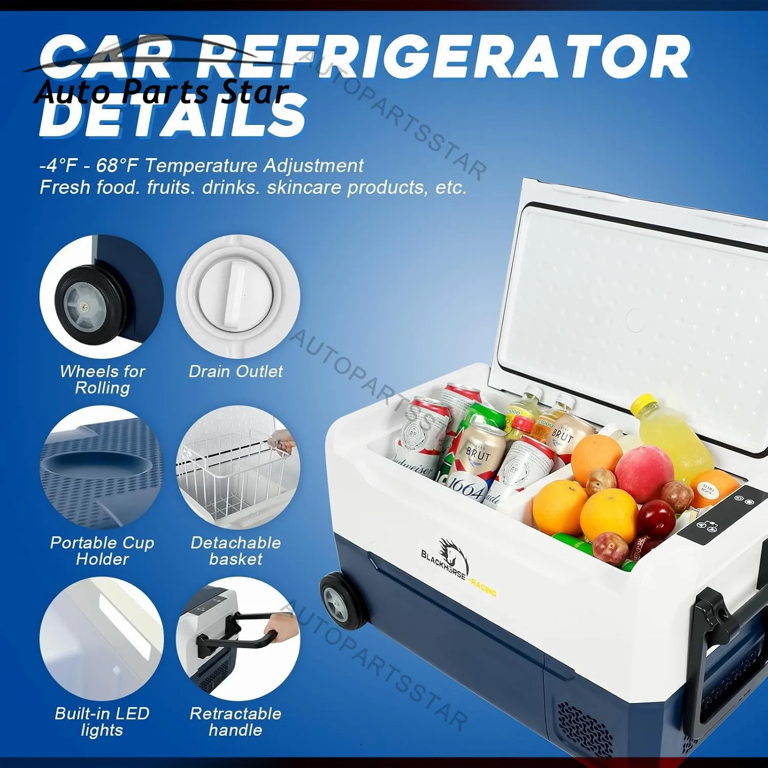 

35L/37QT Portable Car Refrigerator Freezer Compressor Cooler Dual Zone 12V