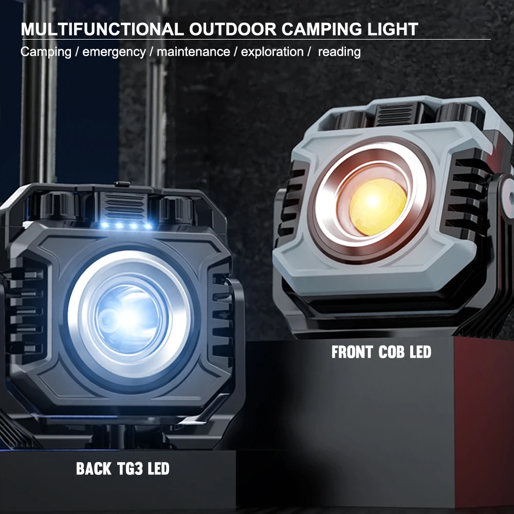 Amanfire KXK-786 1500LM COB Floodlight ABS+TPRt Work lights 600LM Spotlight Stepless Dimming Camping ligh