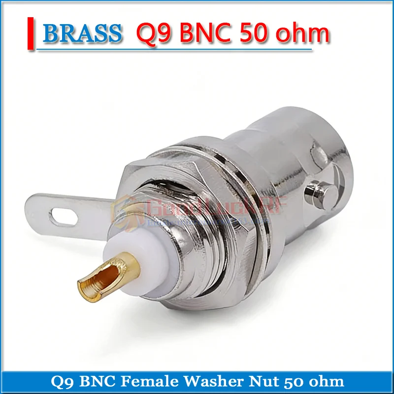 Q9 BNC Female O-ring Bulkhead Washer Nut Mount solder cup Welding panel Copper 50 ohm BNC-KY Q9-KY RF Connector Adapter