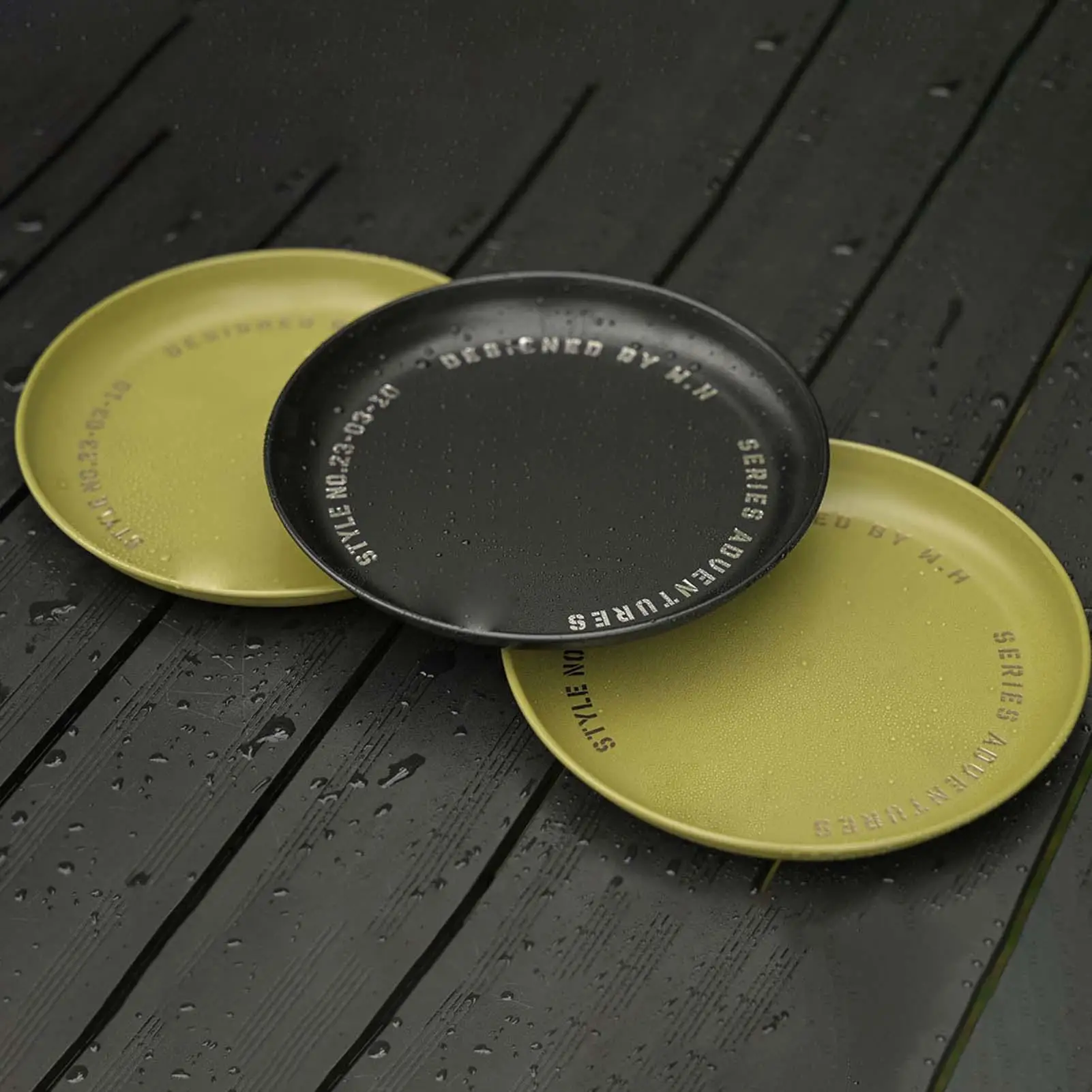 

Outdoor Plates Lightweight Dinner Plates Stainless Steel Safe Control Dinnerware For Travel Camping Snack Eating Dinner Feeding