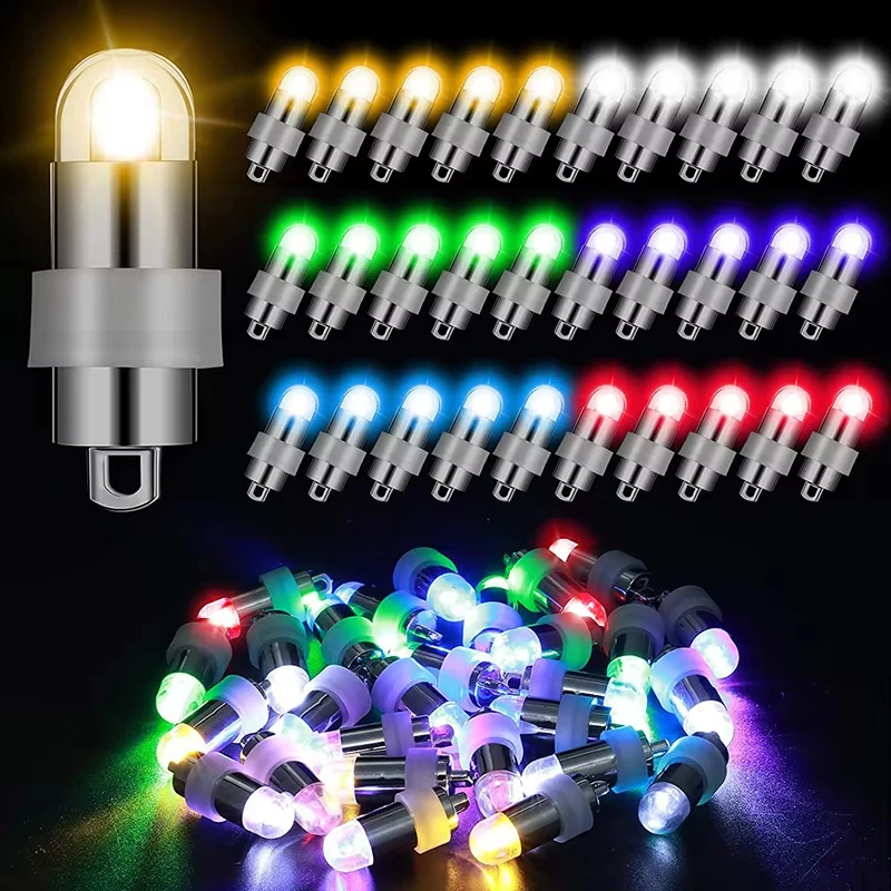 5PCS Miniature Wireless Waterproof Electroplating LED Model Rotating Switch Light DIY Dollhouse Balloon Party Creative Lamp Toys