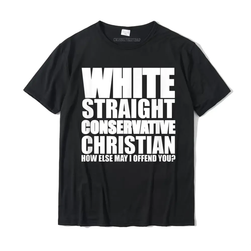 

White Straight Conservative Christian Offensive Funny Shirt Top T-shirts Family Simple Style Cotton Men Tops & Tees Fashionable