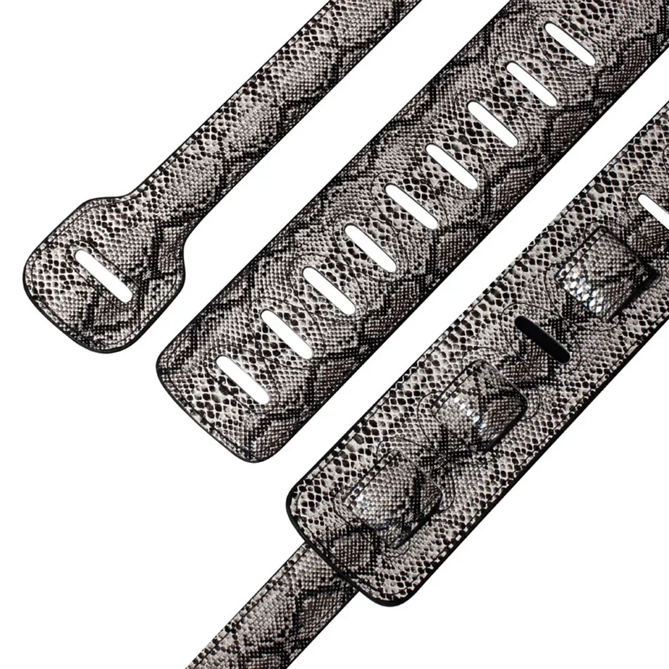 Snake Skin Design PU Imitation Leather Guitar Strap For Electric Guitar Acoustic Guitar Folk Guitar Bass Strap