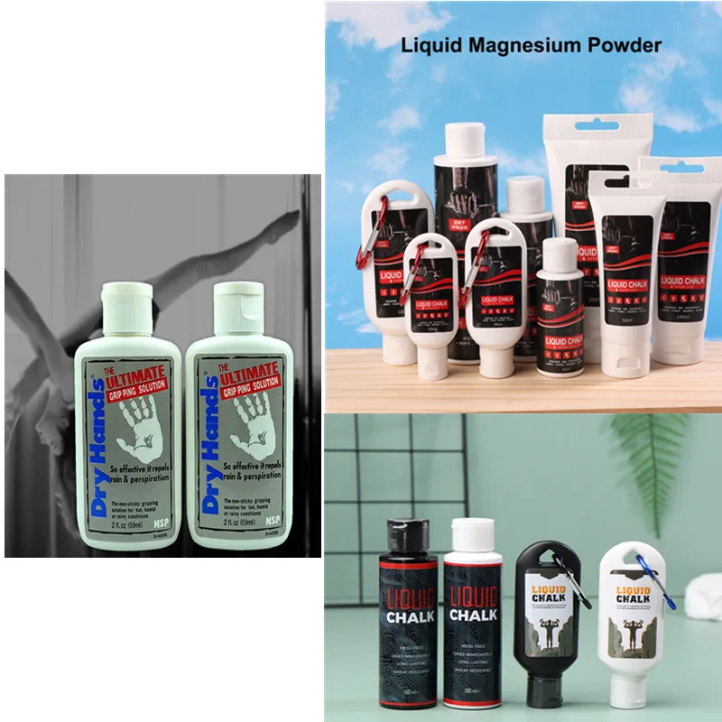 1 unidad 30/50/59/100/200ML polvo de magnesio líquido Fitness levantamiento antideslizante líquido de mano seca para agarre Bouldering gimnasia Climbi