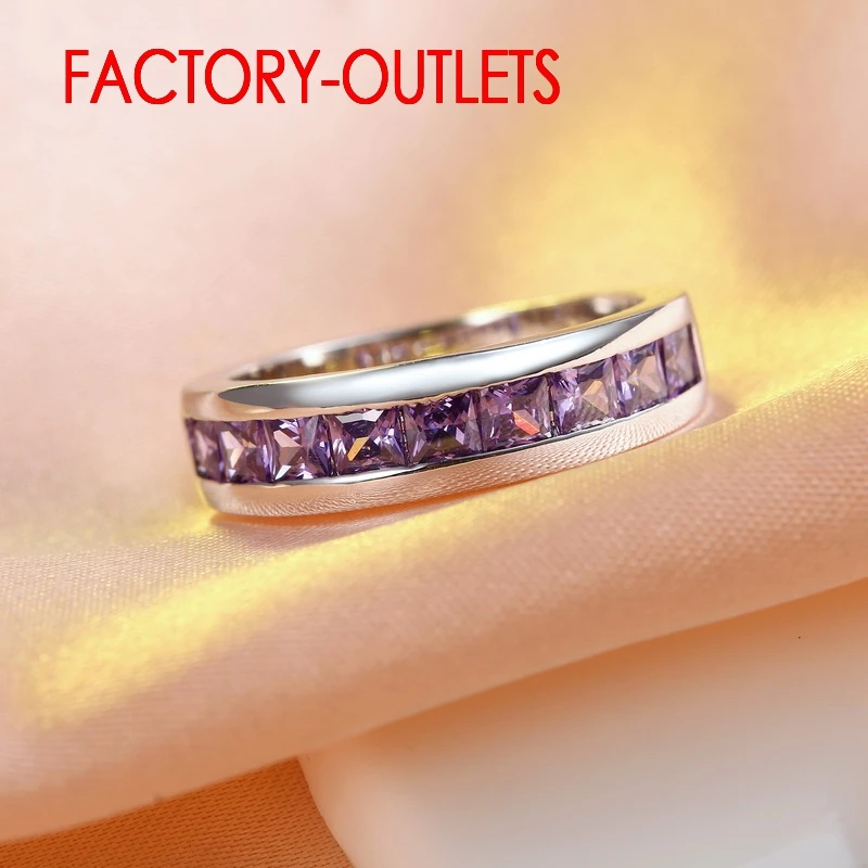Genuine 925 Sterling Silver Engagement Ring Fashion Jewelry Trendy Style Cubic Zirconia Pave Setting Women Girls Wholesale