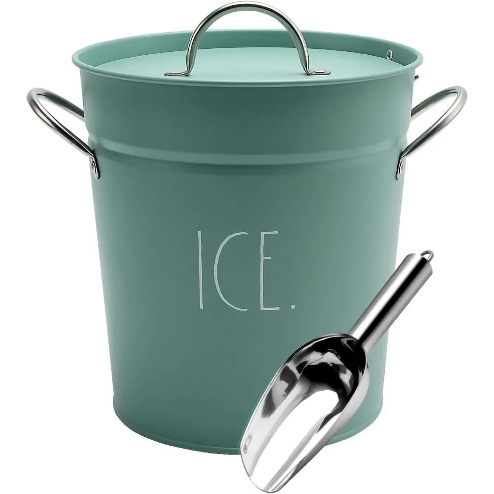 

Stainless Steel Ice Bucket with Scoop Handle Lid 4 Qt for Bar Party BBQ Picnic Camping