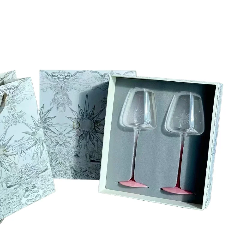 

Hexagram oblique concave bottom red wine glass Fendai gradual change crystal wine glass champagne glass