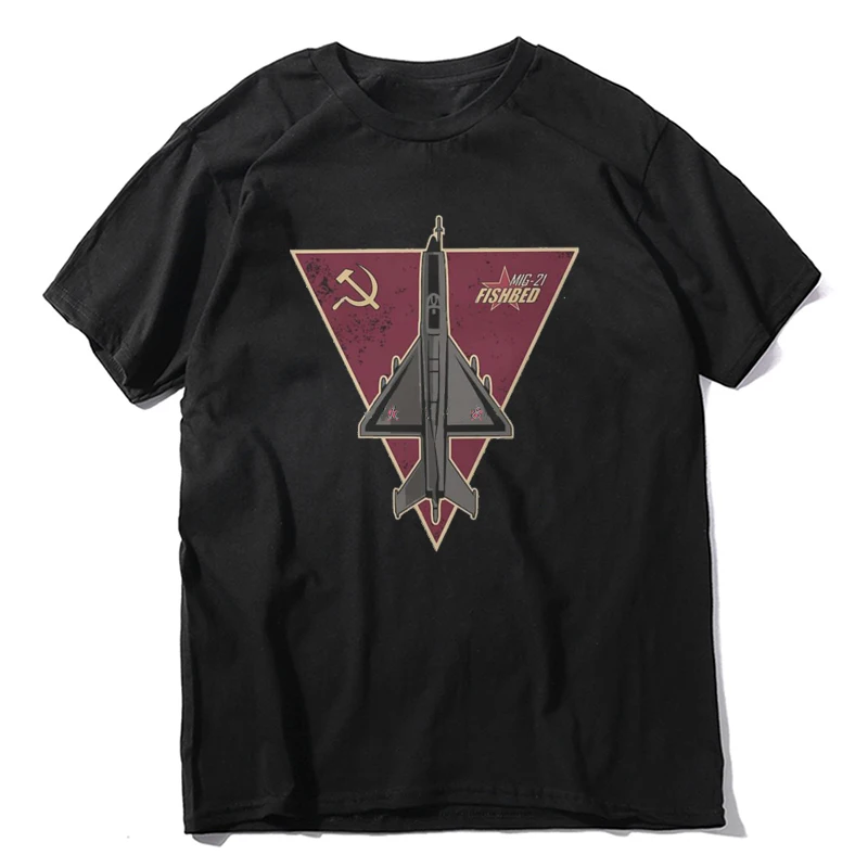 USSR Mig-21 Fishbed Women Tshirt New Arrival Graphic Men  Punk Summer Men's Short Sleeve Harajuku
