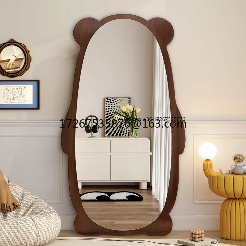 

Bear full-body mirror home full-length mirror can be wall-mounted and floor-to-ceiling cute girl bedroom mirror