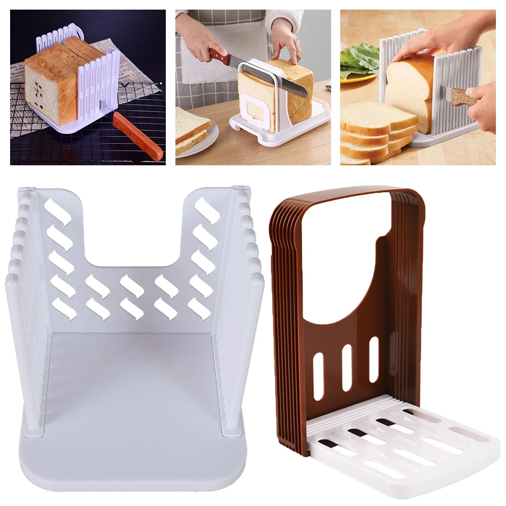 Adjustable Toast Slicer Foldable Toast Loaf Cutter Multifunctional Bread Cutting Guide Tool Kitchen Baking Tools