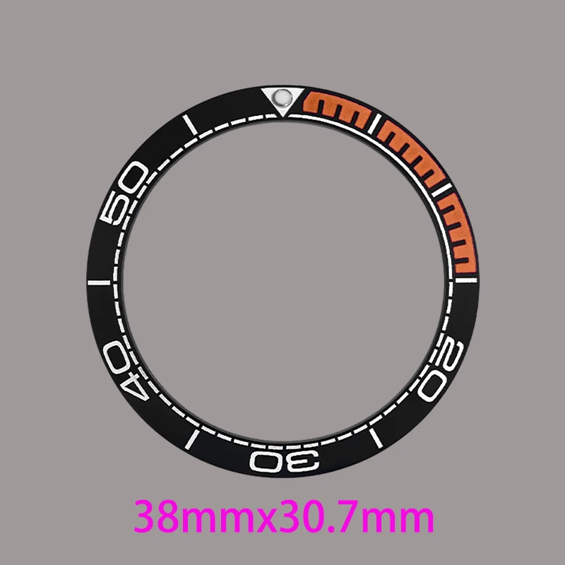 38mm*30.7mm Curved Ceramics Bezel Insert Ring Fits SKX007 SKX009 SRPD GMT SUB Seahorse Watch Case Watch Ring  Parts Replacement