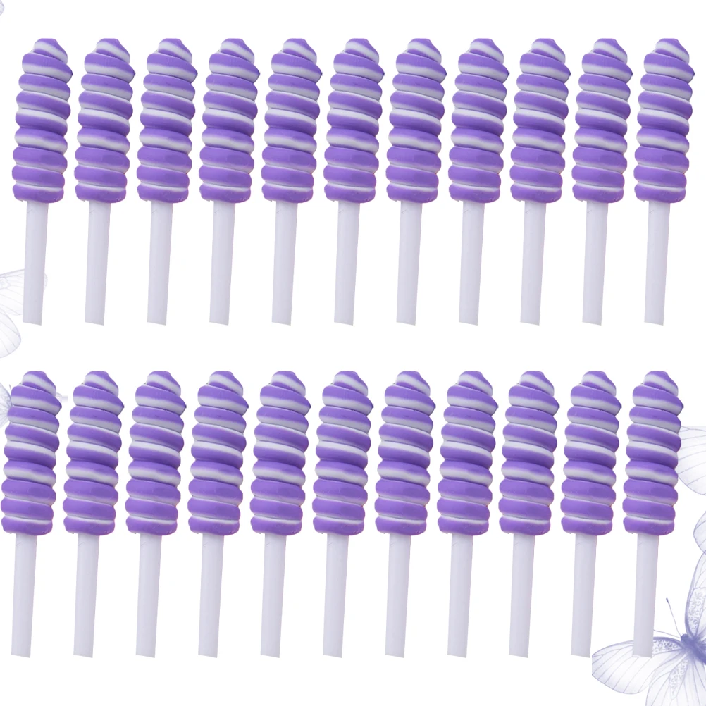 

20Pcs Roll Lollipop Craft Phone Shell Accessories Pencil Case Decoration Creative DIY Adornament Light Purple Durable Reusable