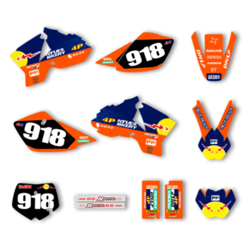 

DSMTECH Motorcycle Graphics Background Decals Stickers Kits for KTM SX SX50 2002 2003 2004 2005 2006 2007 2008 SX 001