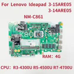 NM-C861 Mainboard For Lenovo IdeaPad 3-14ARE05 3-15ARE05 Laptop Motherboard CPU: R3 R5 R7-4700U AMD RAM: 4GB FRU: 5B20S44296