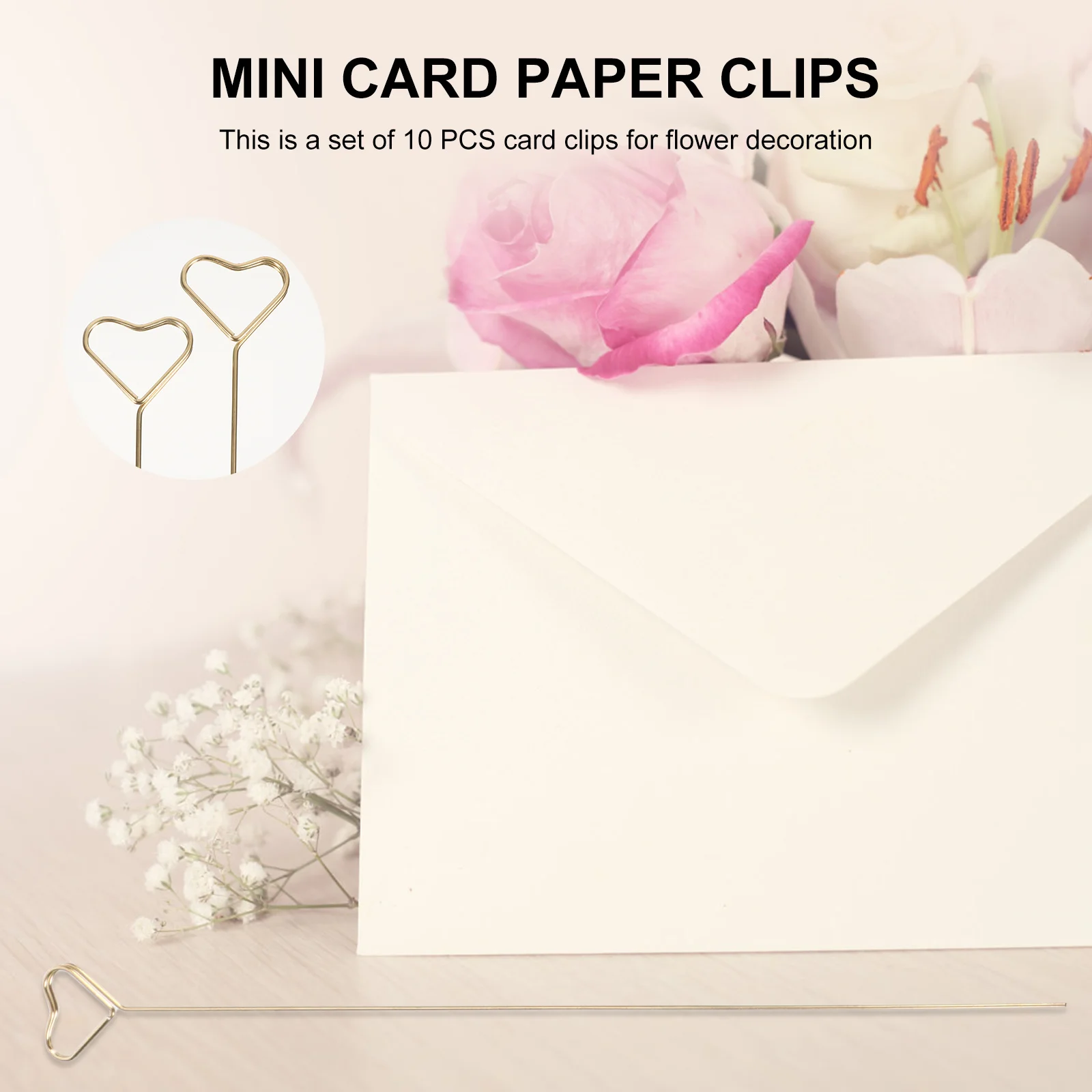

10Pcs Heart Shape Mini Paper Clips Memo Holder Note Clip Flower Decoration Valentine Wedding Festival Party Supplies