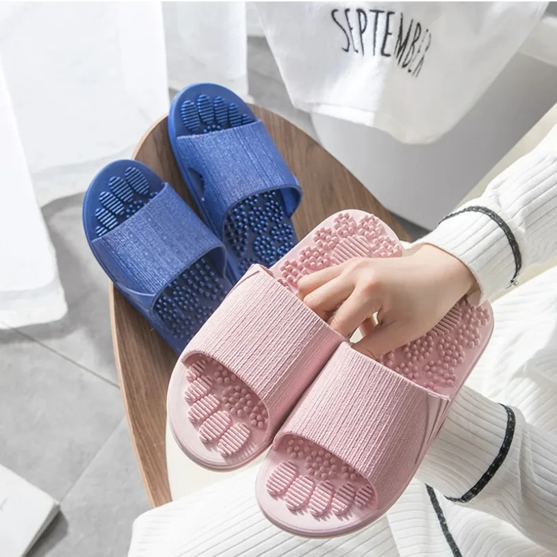 Summer Women Men Slippers Foot Massage One Strap Non Slip Bathroom Slides Indoor Outdoor beach pool Couple Casual Home Sandals