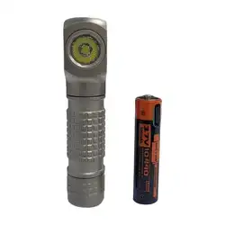 Manker E02 III Bead Blasted Titanium Right Angle Flashlight / Headlamp