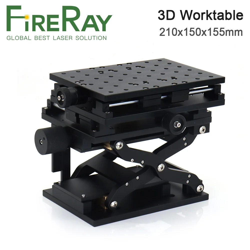 Рабочий стол FireRay 3D 210x150x150 мм, ось Z, ручной раздвижной стол, вертикальная подъемная платформа, линейная ступень 60 мм 120 мм для лазерной маркировки