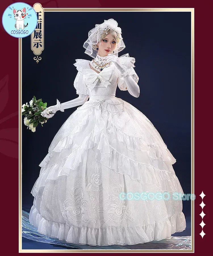 COSGOGO Game Identity V Marie Promised Day Game Suit Elegant Dress Uniform Cosplay Costume Halloween Role Play Outfit Women