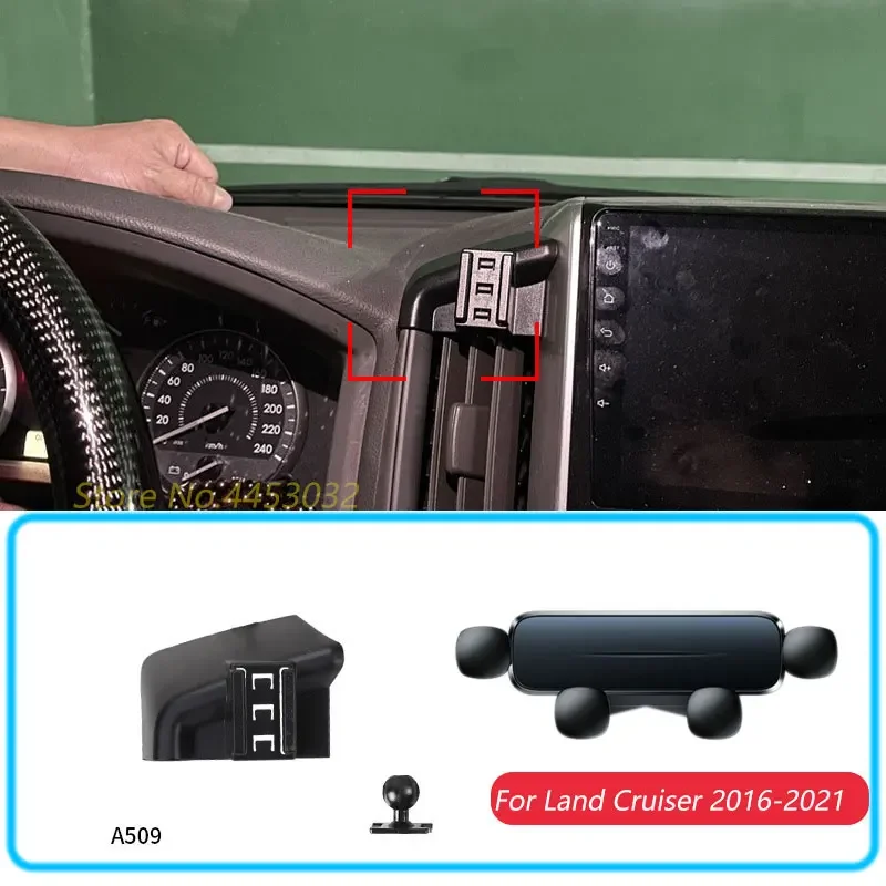 

Автомобильный держатель для телефона Toyota Land Cruiser 2016-2021 с основанием, 1 комплект, горизонтальный гравитационный кронштейн для GPS мобильного телефона, подставка, крепление, аксессуары