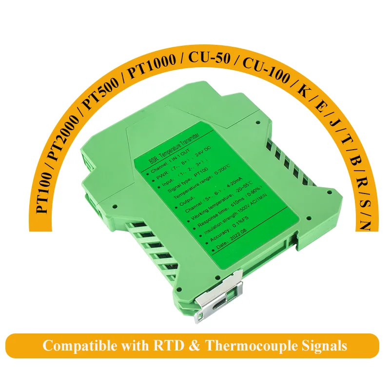 Trasmettitore di temperatura a termocoppia 0-1200 ℃ K S J B convertitore di segnale di temperatura 4-20mA 0-10V 0-5V sensore trasduttore di uscita