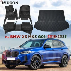 Car Trunk Mats For BMW X3 MK3 G01 2017-2023 2022 2021 20 19 18 Custom Floor Mat Auto foot Pads Carpet Cover Interior Accessories