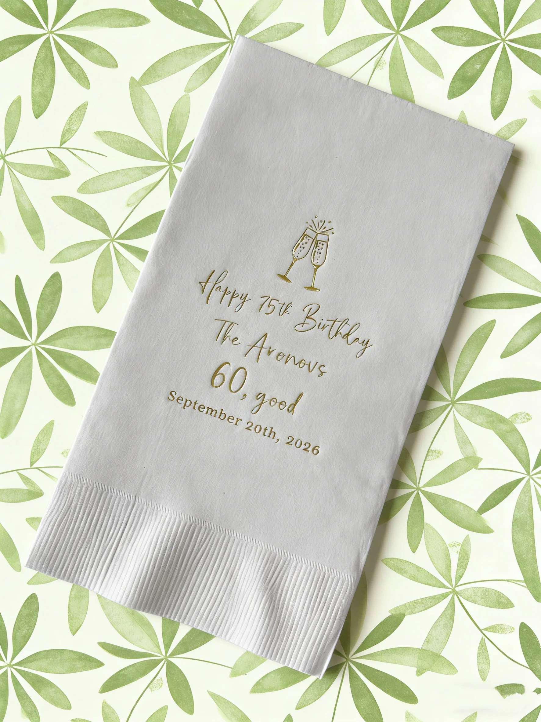50pcs Custom Monogrammed Paper Guest Towels Personalized Birthday Dinner Napkins Disposable Printed Hand Towels