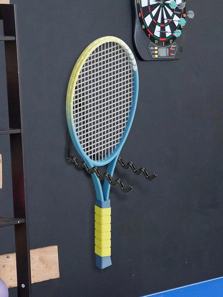 Wall Mounted Racket Holder Tennis Racket Holder Badminton Racket Holder Wall Hook Storage Holds 6 Racquets Display Rack