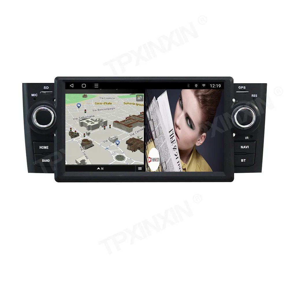 TPXINXIN Radio mobil 7 inci Android 12, Radio mobil 7 inci untuk Fiat Linea Grande Punto 2007-2012 navigasi Multimedia Player Carplay Head Unit 2Din