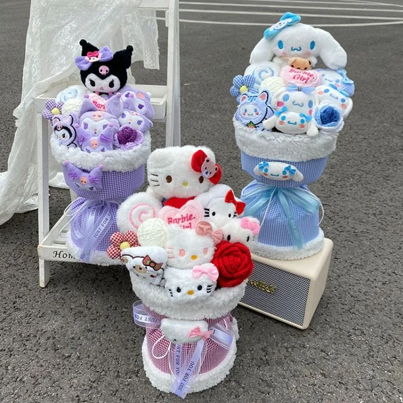 

Cinnamoroll Hello Kitty аниме Kawaii Sanrio Ins модный милый кукольный букет милый мультфильм My Melody игрушки подарки на день рождения для девочек