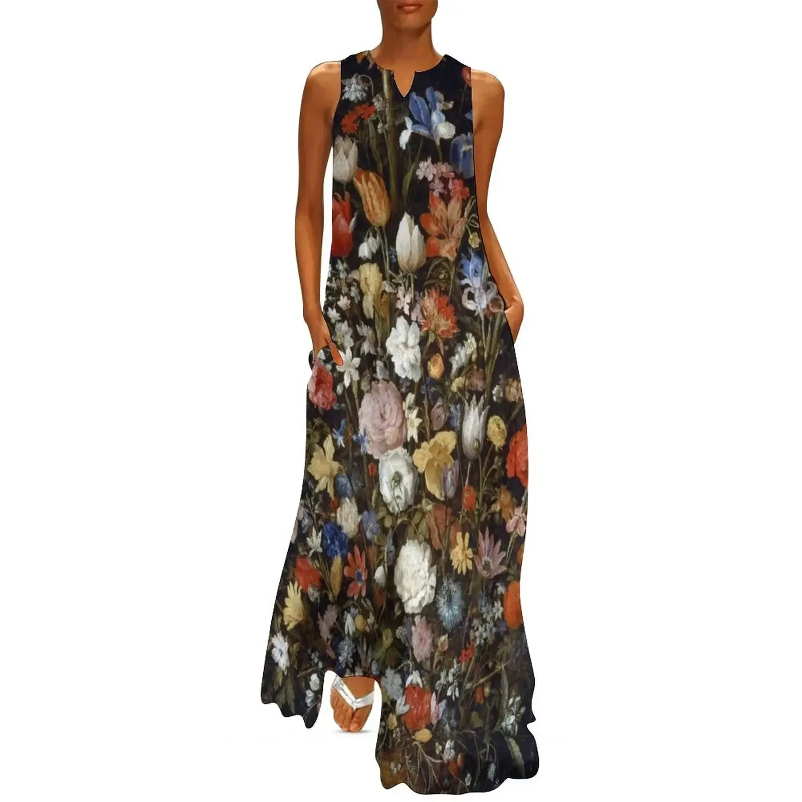 

Flowers in a Wooden Vessel by Jan Brueghel the Elder (1607) Long Dress Prom gown elegant women's dresses for wedding Dress