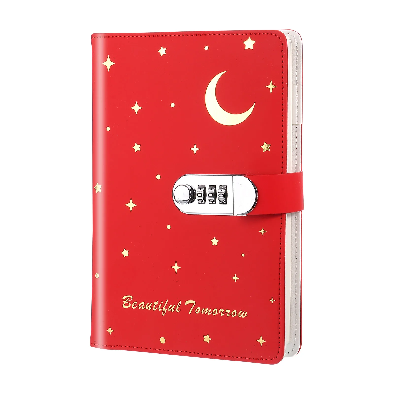 diario com lock journal caderno de couro bonito journaling stars and moon journal com pen slot slot para cartao 120 paginas a5 01