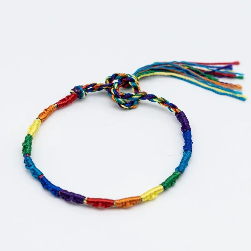 اليدوية مضفر سوار ملون قوس قزح حبل للرجال النساء الحب هو الحب قابل للتعديل معصمه نادي حفلة هدية مجوهراتpulseira #3